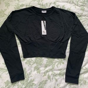 Corset Detail Cropped Long Sleeve